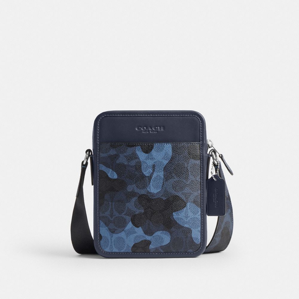 Coach Sullivan Crossbody Bag In Signature Camo Print Silver Blue Multi