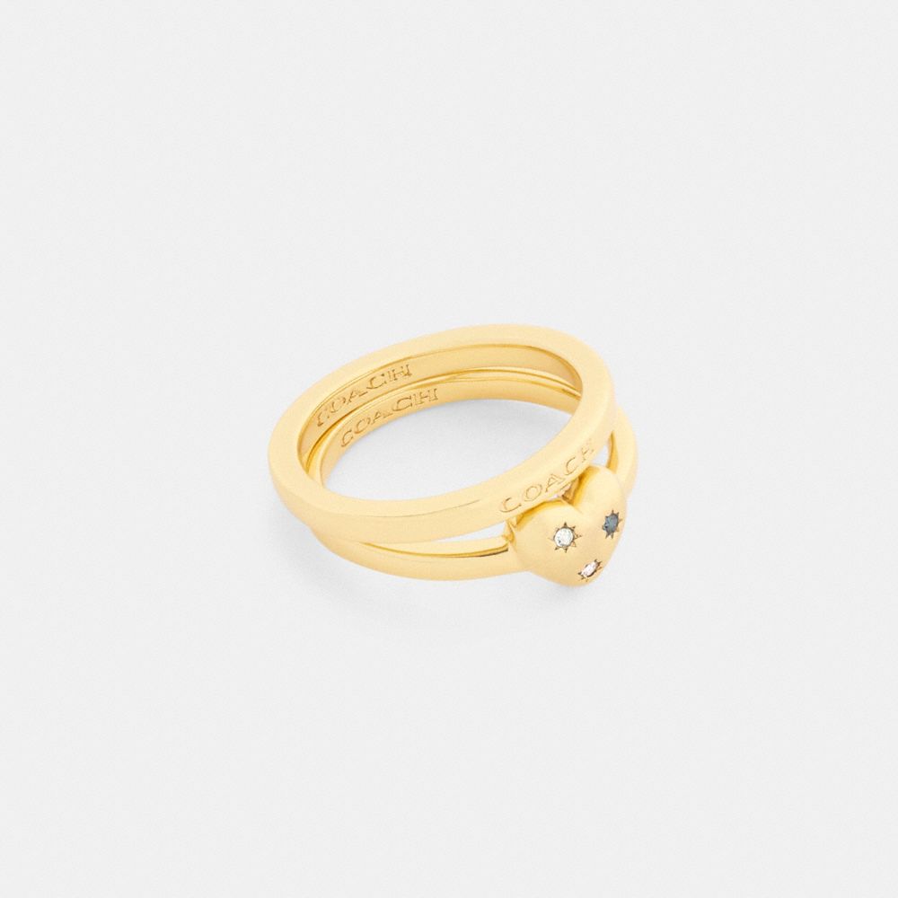 Heart With Stones Ring Set