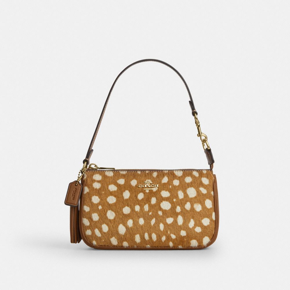 Coach Nolita 19 With Deer Print Gold Brown Multi