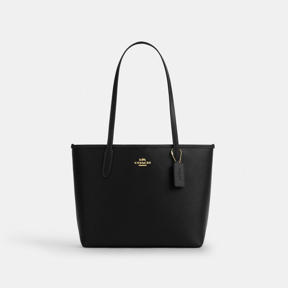 Coach Medium City Tote Bag Gold Black