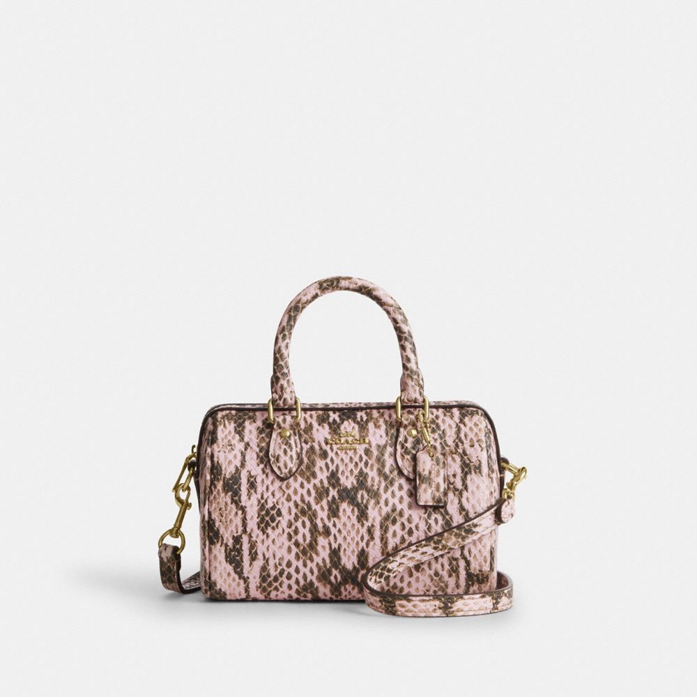 Coach Mini Rowan Crossbody Bag Gold Pink