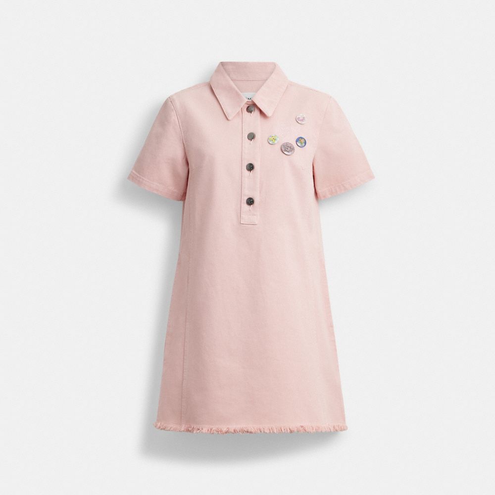 Coach Coach | Brain Dead Short Sleeve Denim Mini Dress Pink