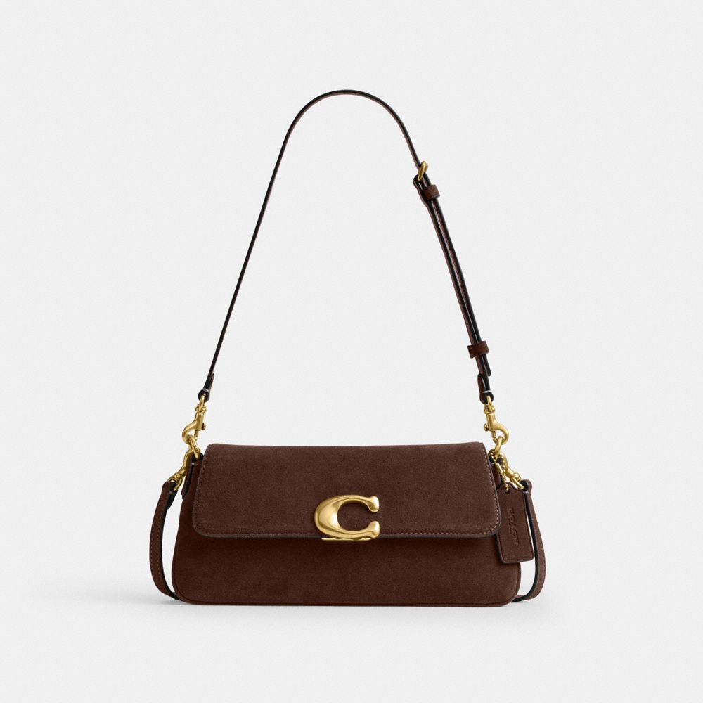 Coach Jet Shoulder Bag Brass Dark Chocolate