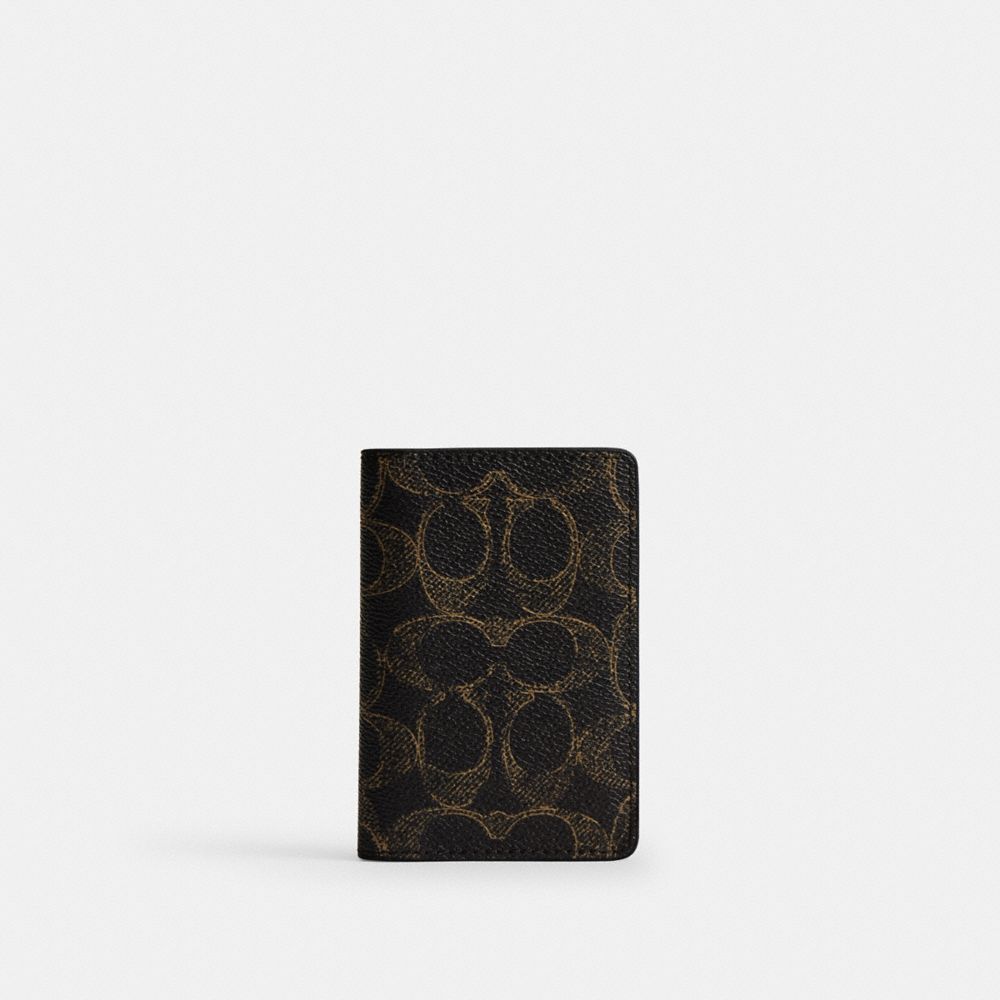 Coach Id Card Wallet In Loved Signature Canvas Brown