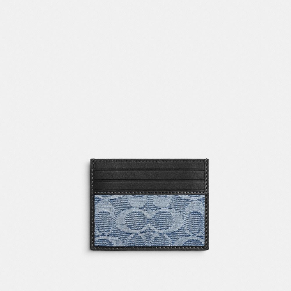 Slim Id Card Case In Loved Signature Denim