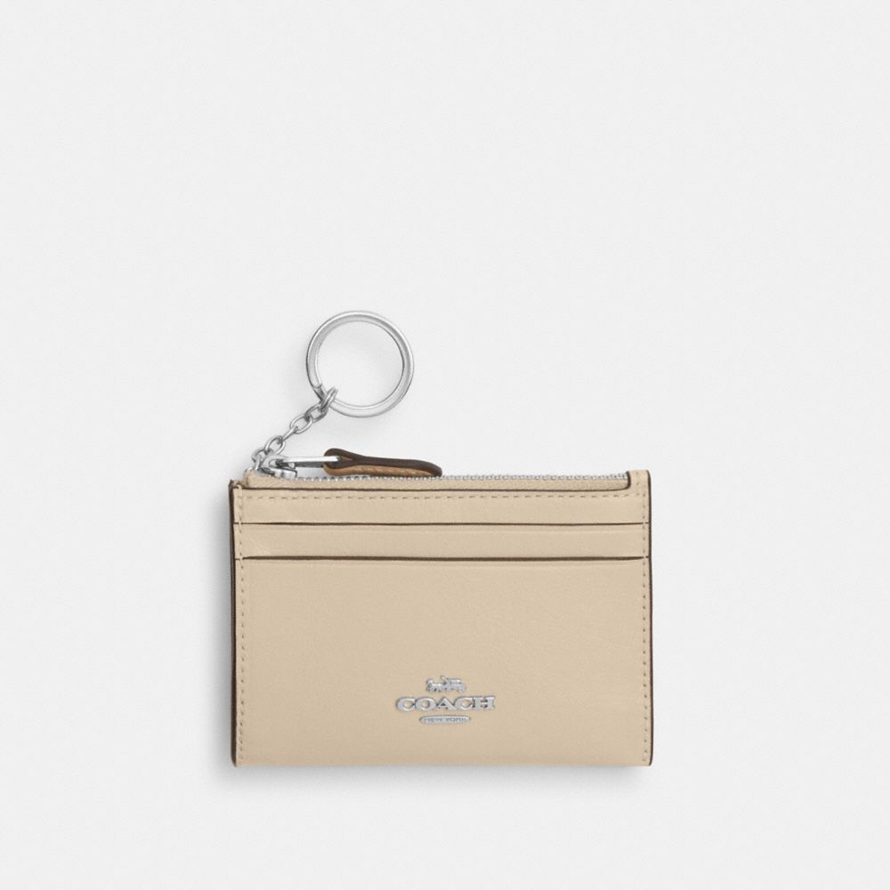 Coach Mini Skinny Id Case Silver Ivory