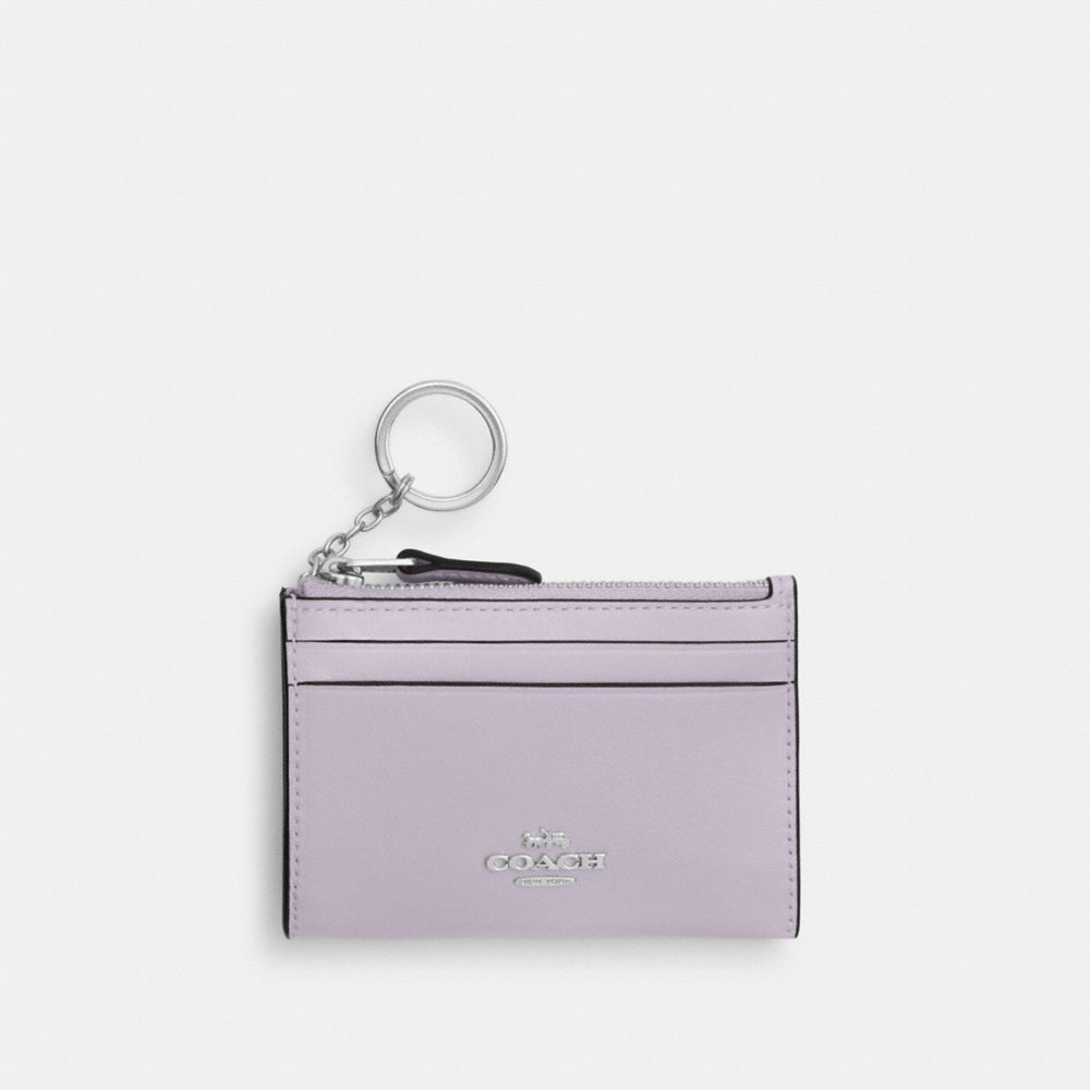 Coach Mini Skinny Id Case Silver Light Amethyst