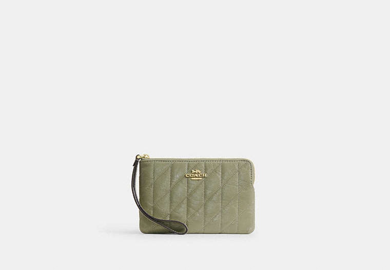 Corner Zip Wristlet With Quilting