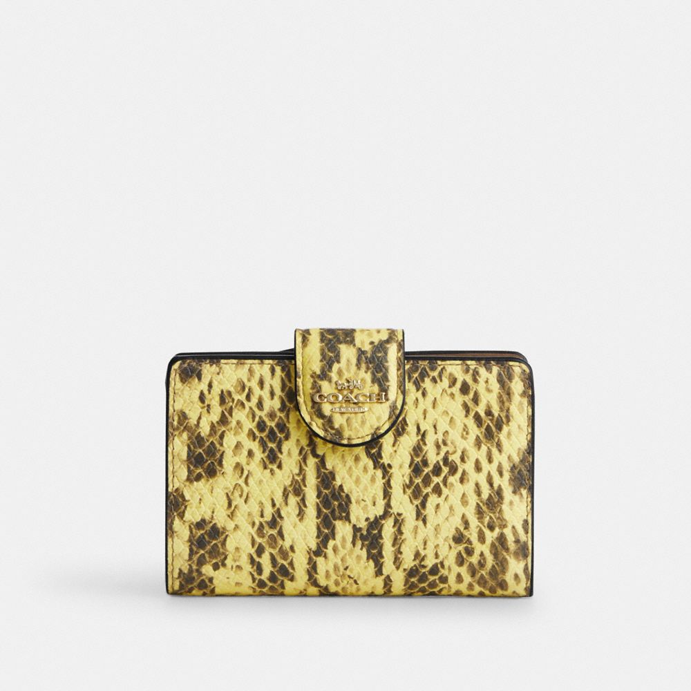 Coach Medium Corner Zip Wallet Gold Yellow