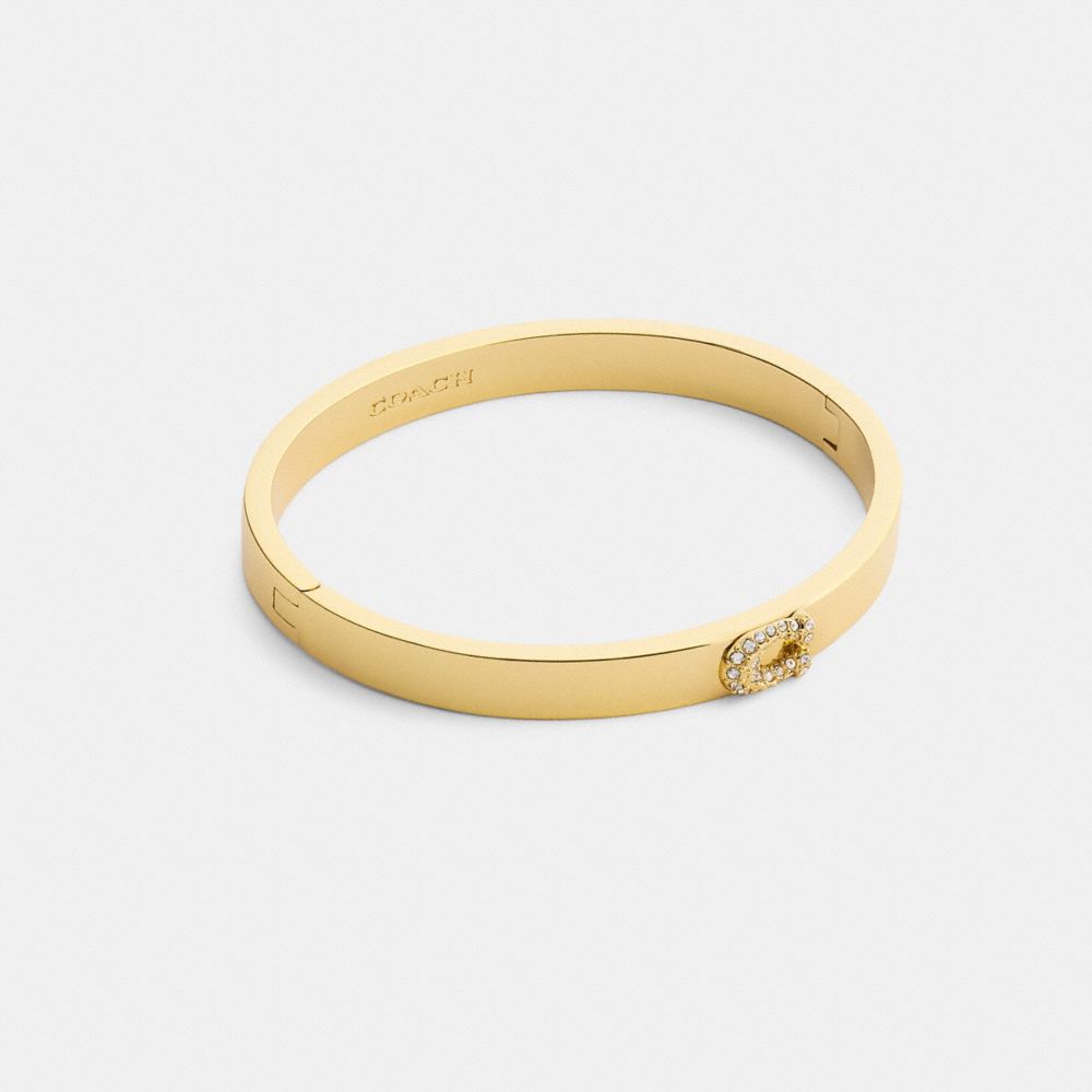 Coach Pavé C Hinged Bangle Gold