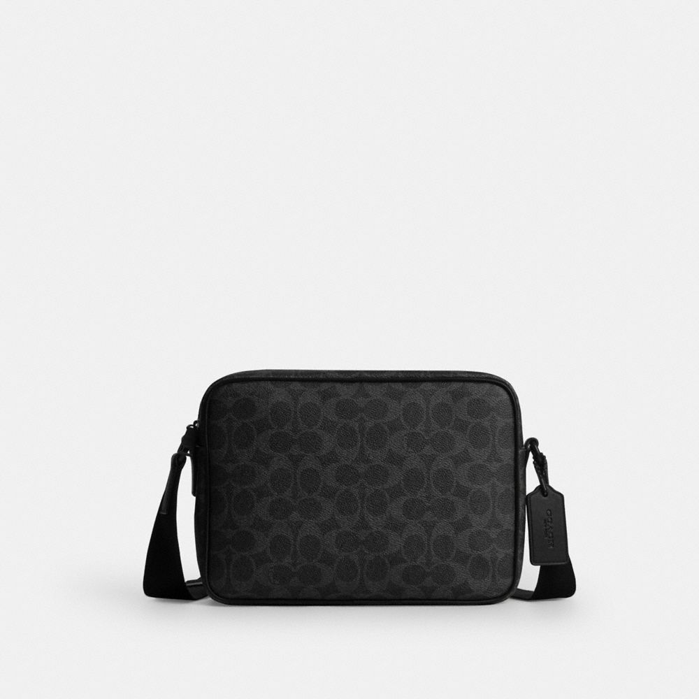 Coach Colton Crossbody Bag 25 In Signature Canvas Matte Black Black Signature