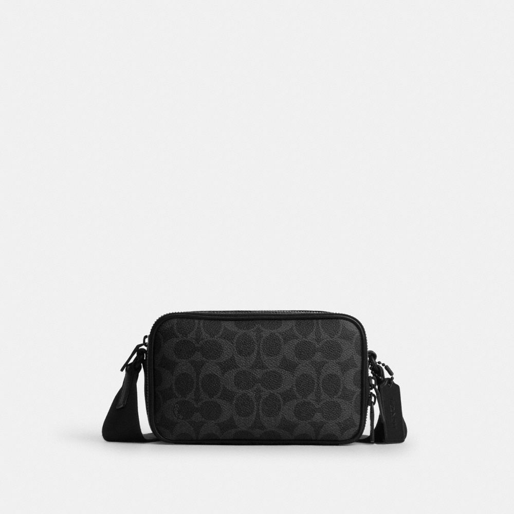 Coach Colton Crossbody Bag 19 In Signature Canvas Matte Black Black Signature