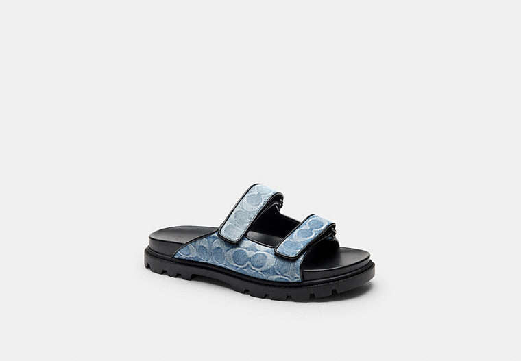 Double Banded Sandal In Signature Denim