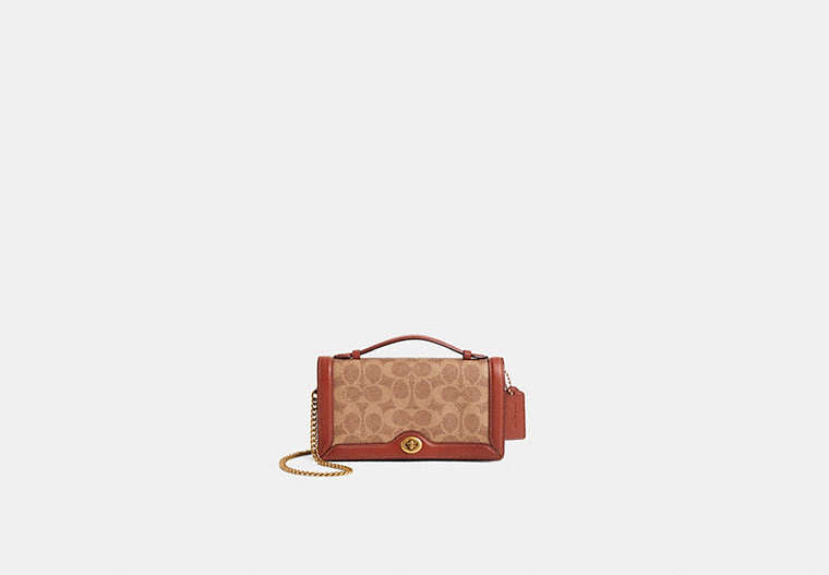 Restored Riley Chain Clutch In Colorblock Signature Canvas
