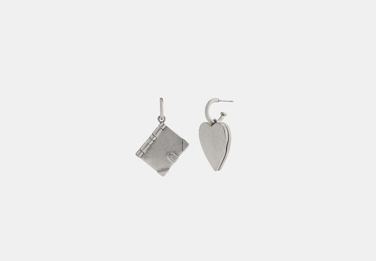 Heart Locket And Book Mismatch Earrings