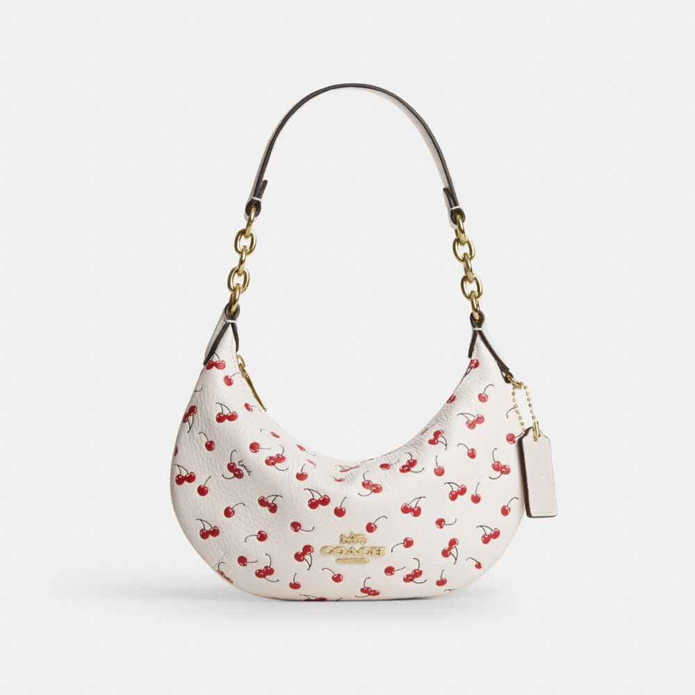 Coach Mini Payton Bag With Cherry Print Gold Chalk Multi