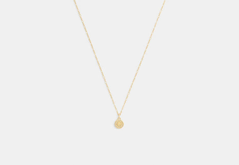Signature Pavé Coin Pendant Necklace