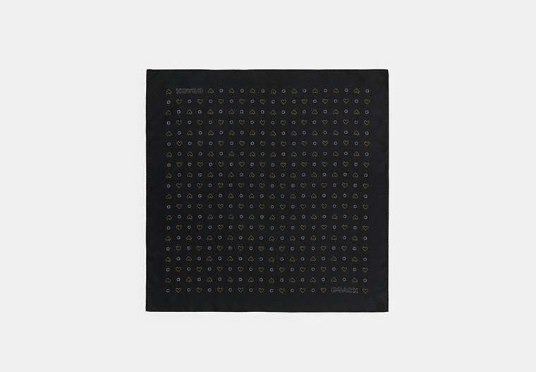 Dotty Heart Print Silk Bandana