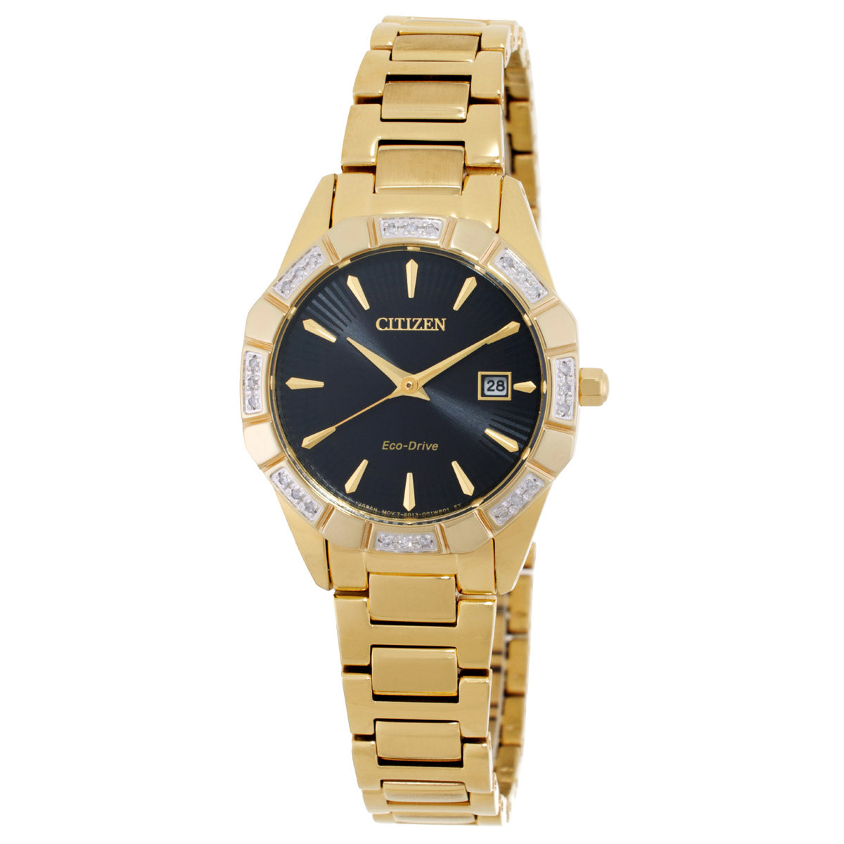Citizen Eco-Drive Diamond Black Dial Women's Watch