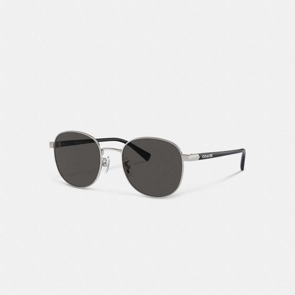 Coach Metal Round Sunglasses Silver Black