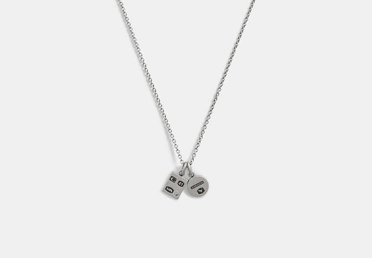 Sterling Silver Double Charm Long Pendant Necklace