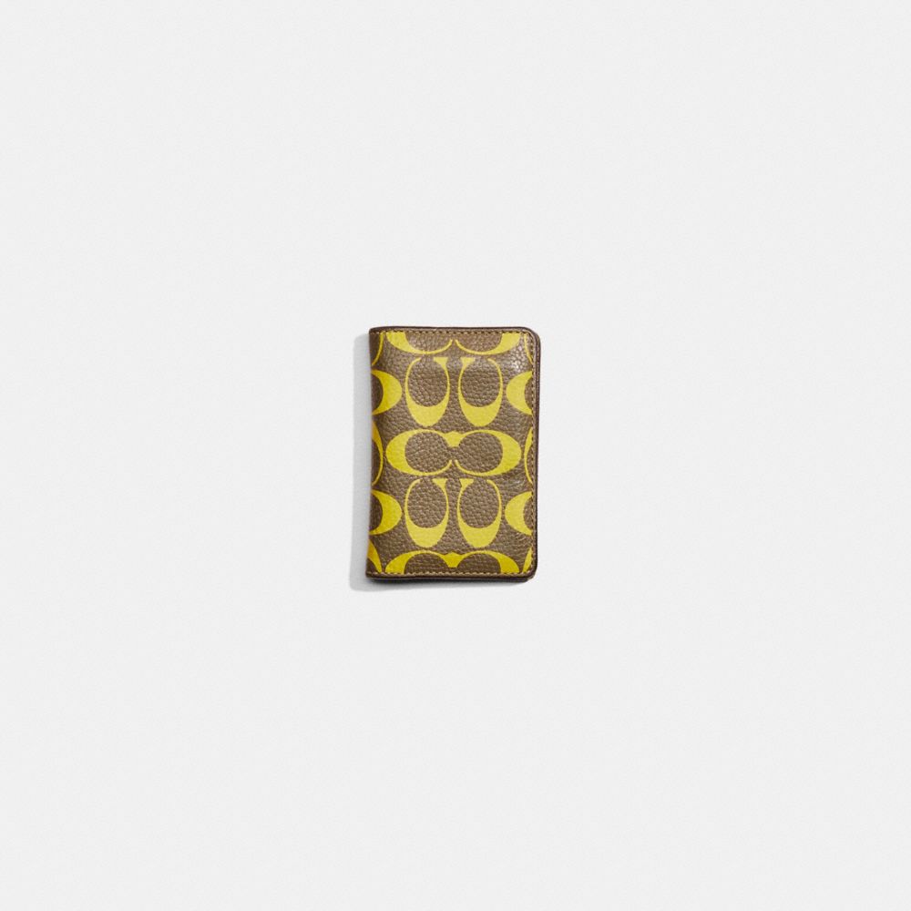 Coach Restored Card Wallet In Signature Leather Army Green Key Lime