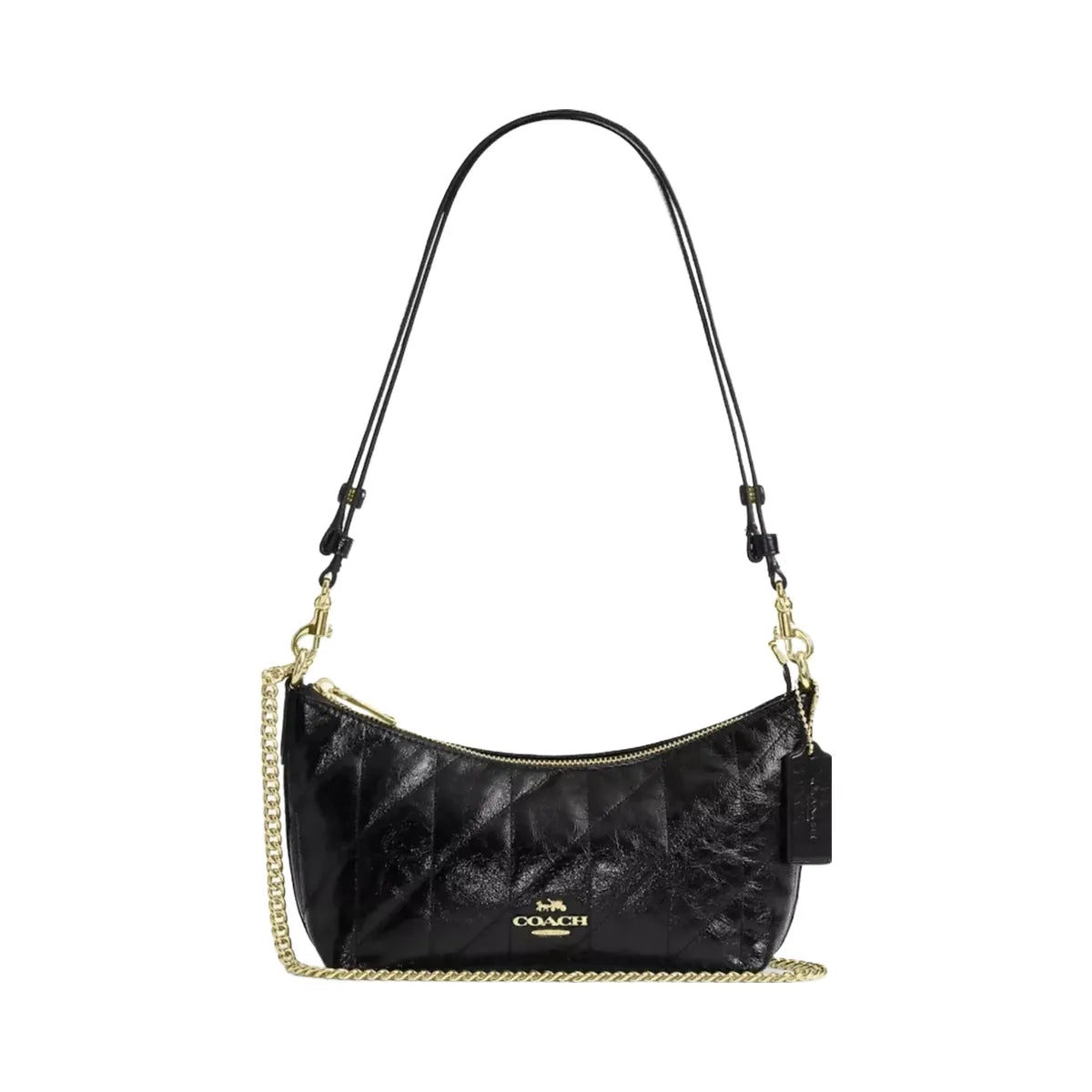 Coach Caitlin Shoulder Bag With Quilting in Gold Black