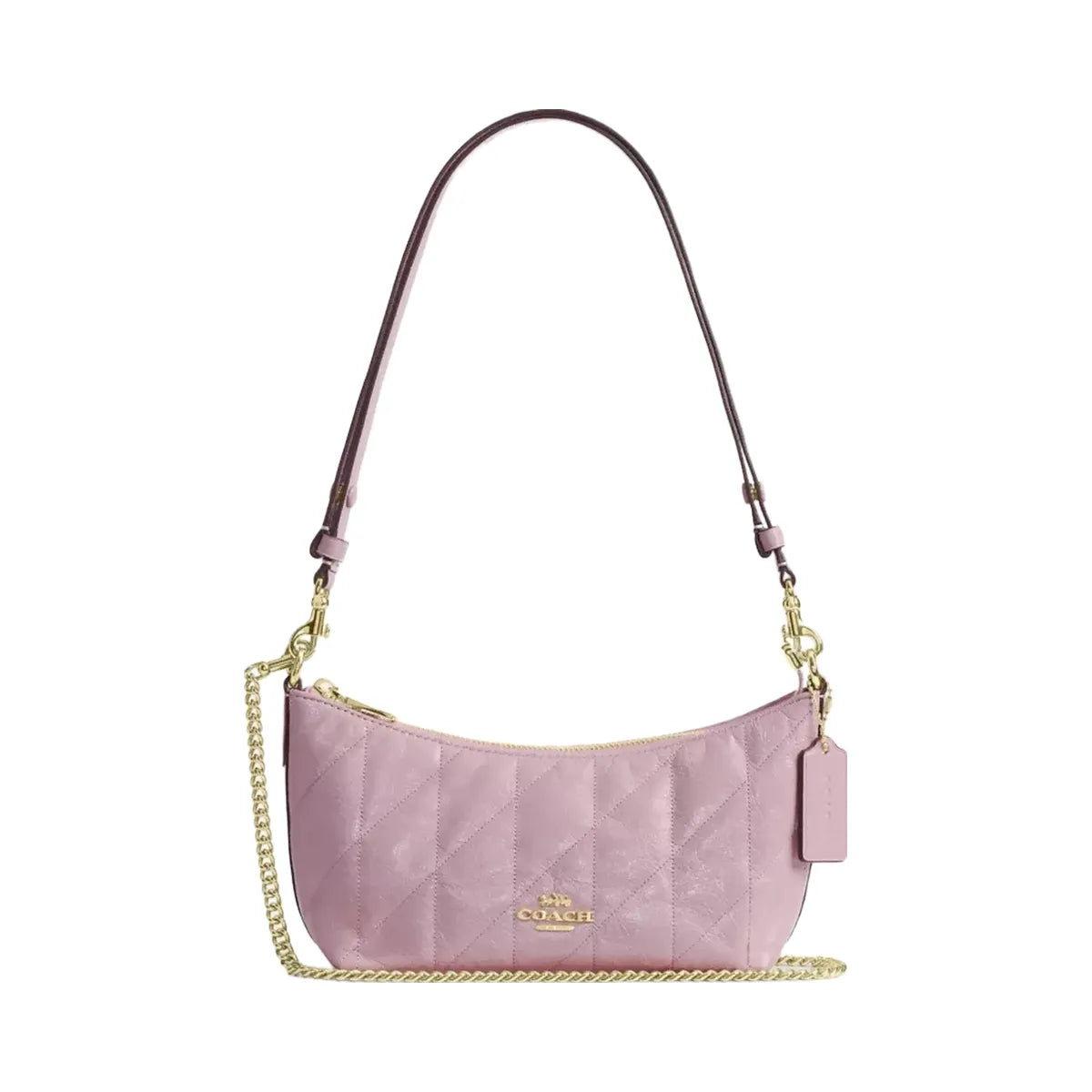 Coach Caitlin Shoulder Bag With Quilting in Gold Carnation