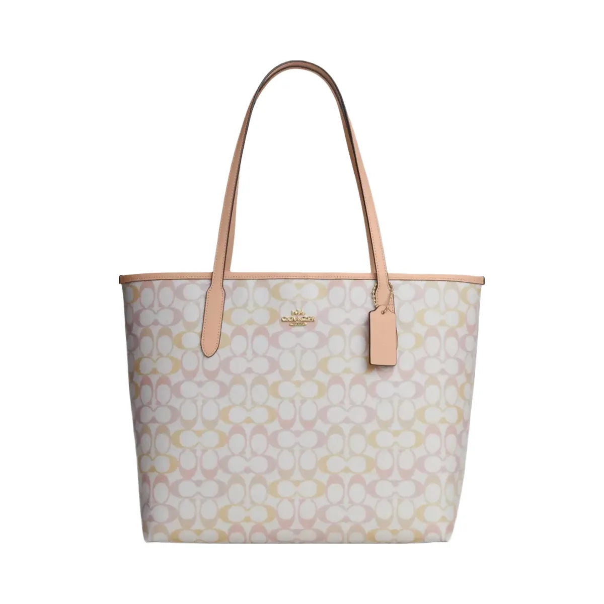Coach City Tote Bag In Signature Canvas in Im Chalk Pink