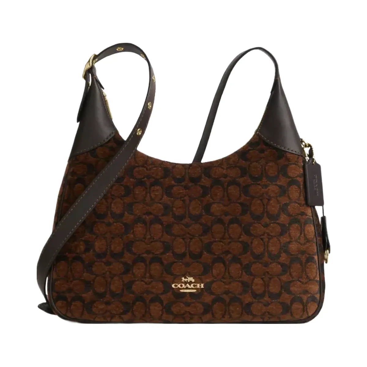 Coach Ella Shoulder Bag In Signature Chenille in Gold Truffle