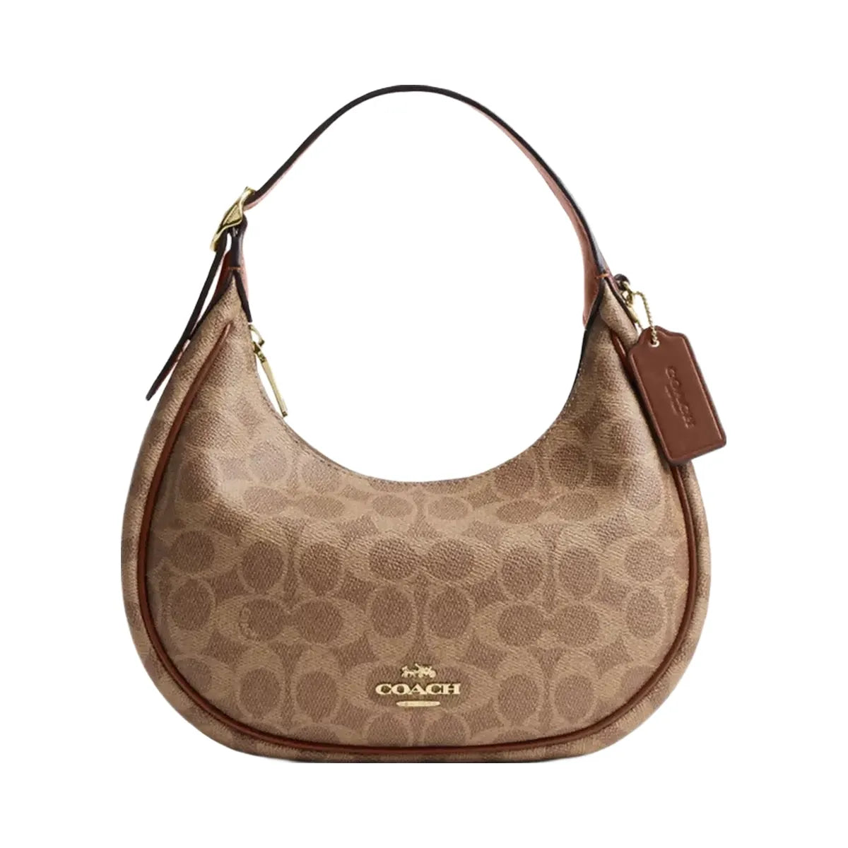 Coach Emily Shoulder Bag In Signature Canvas in Gold Tan Brown