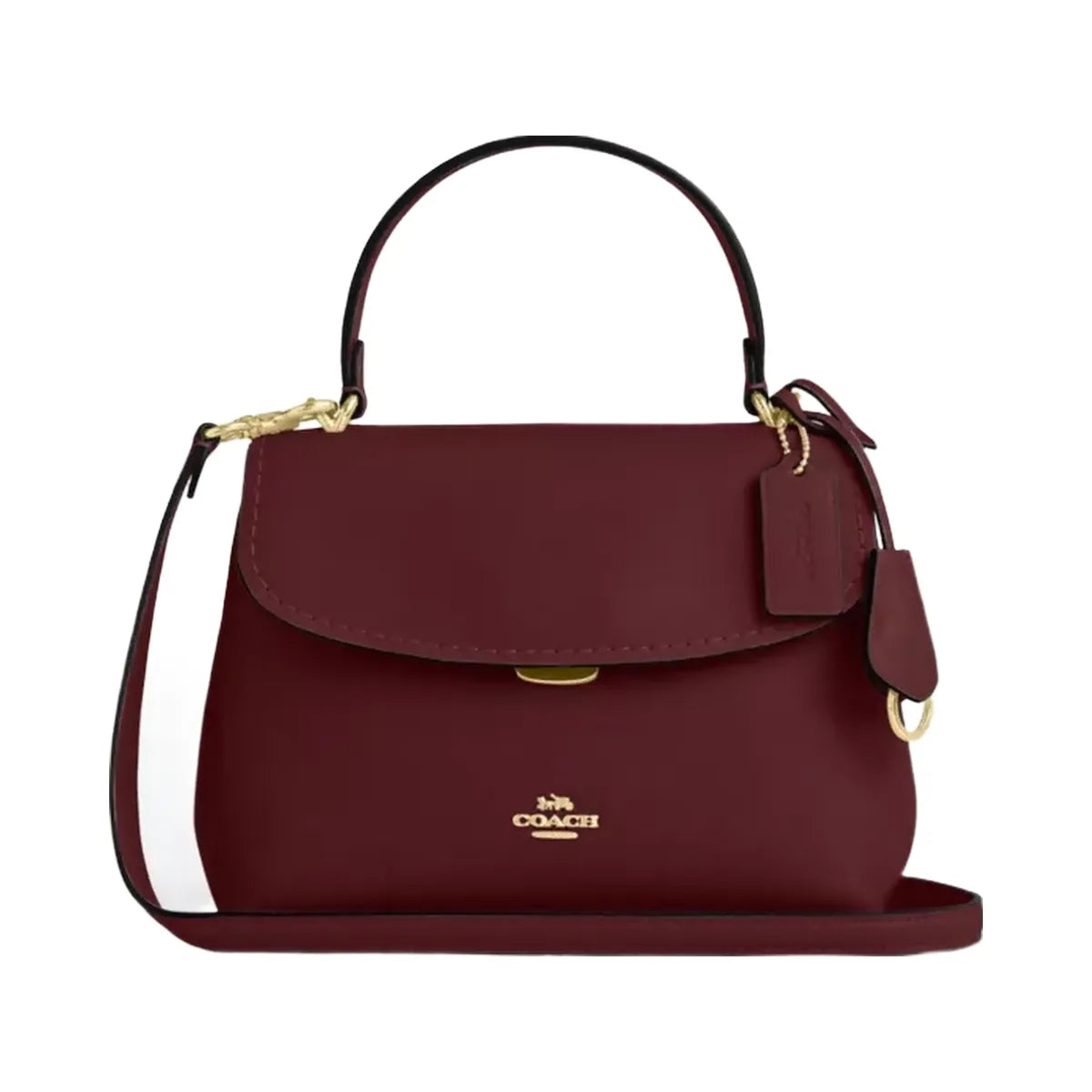 Coach Emory Top Handle Bag in Gold Maroon