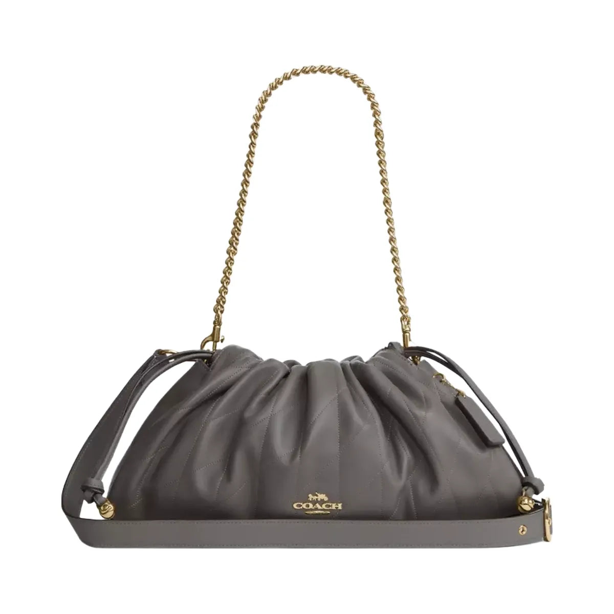 Coach Faye Large Shoulder Bag With Quilting in Gold Slate
