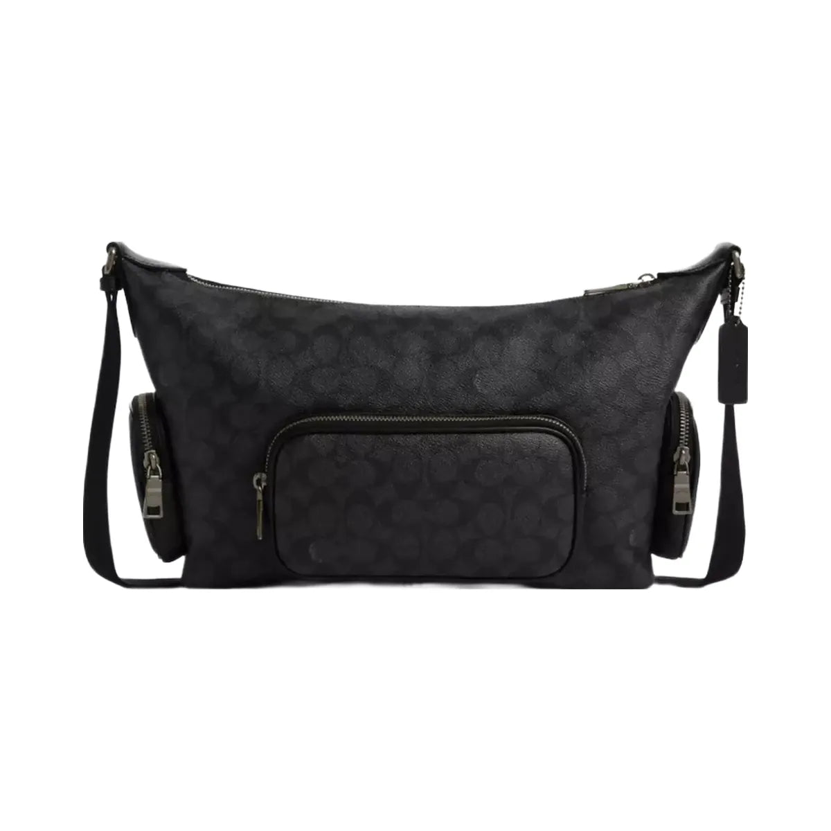 Coach Finn Crossbody Bag With Pockets In Signature Canvas in Gunmetal Charcoal Black