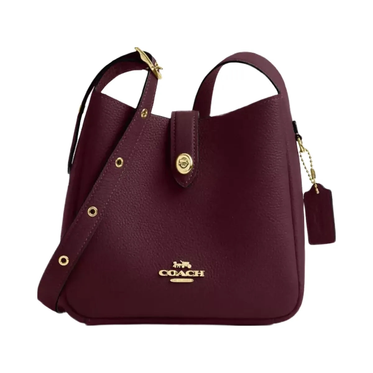 Coach Hadley Mini Crossbody Bag in Gold Dark Wine