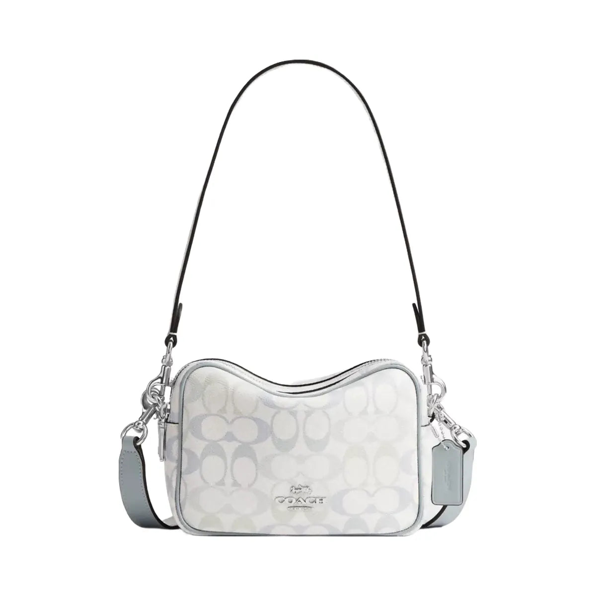 Coach Mini Carey Crossbody Bag In Signature Canvas in Silver