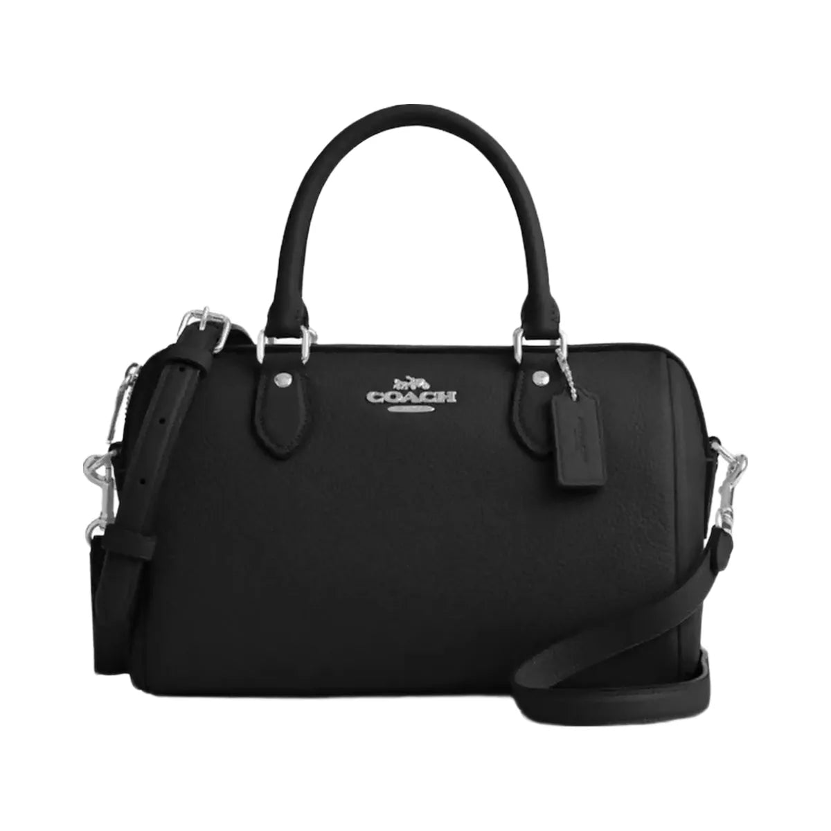 Coach Rowan Satchel Bag in Silver Black