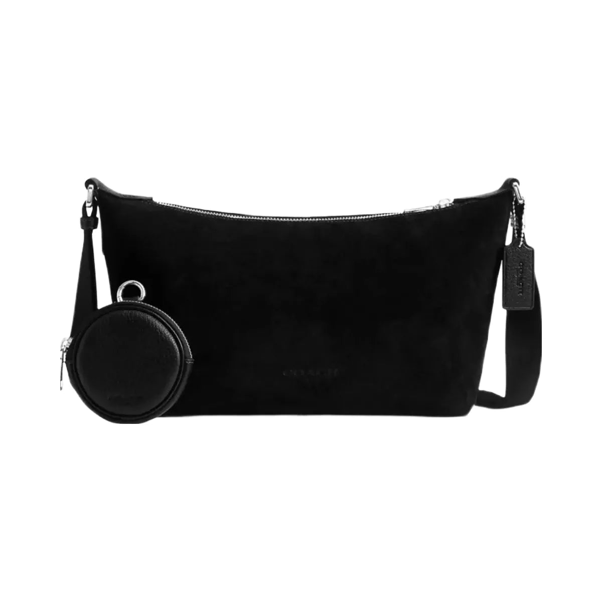 Coach Small Finn Crossbody Bag With Pouch in Silver Black