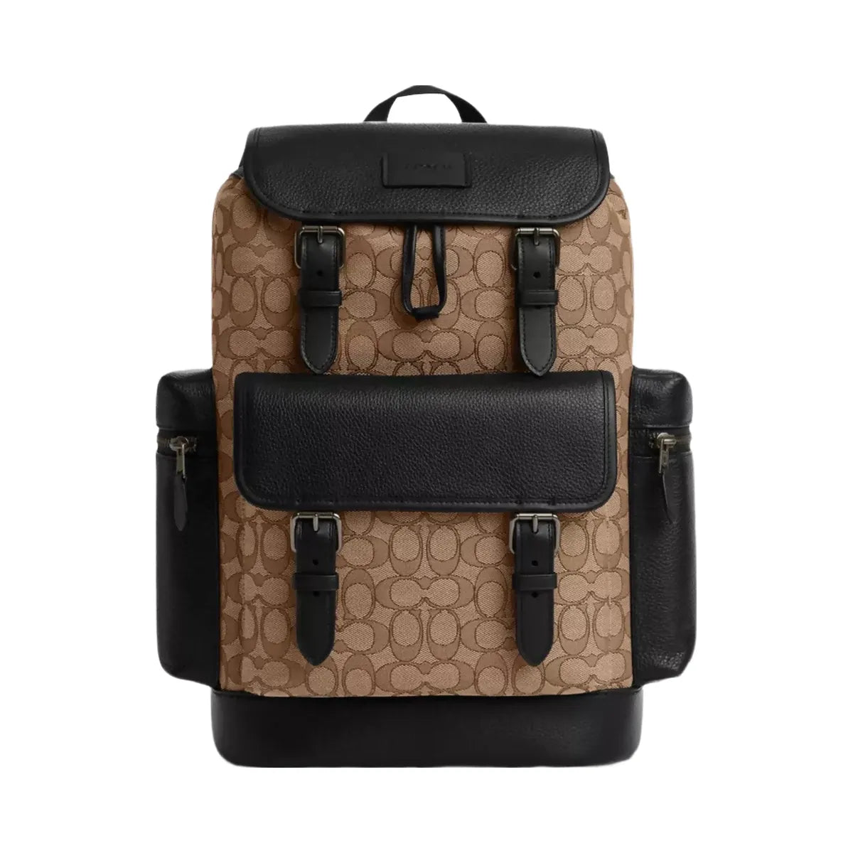 Coach Sprint Backpack In Signature Jacquard in Gunmetal Tan Black