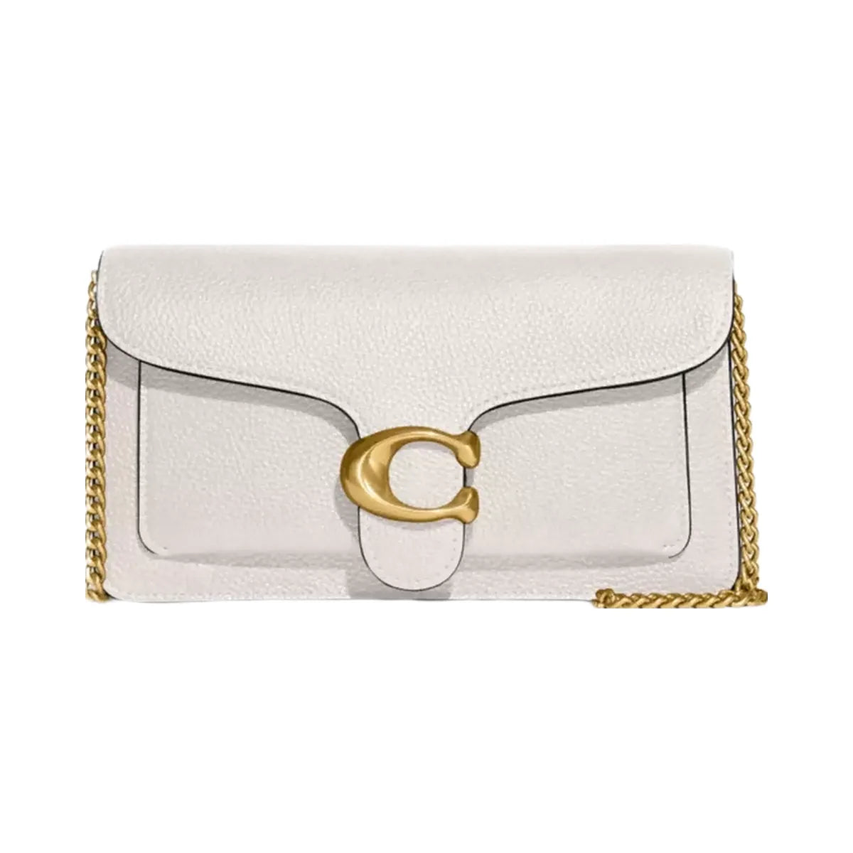 Coach Tabby Chain Clutch in Brass Chalk