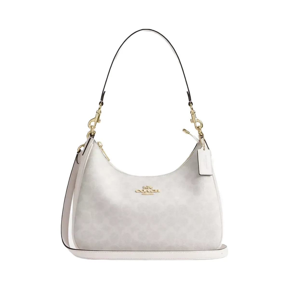 Coach Teri Hobo Bag In Signature Canvas in Gold White Chalk