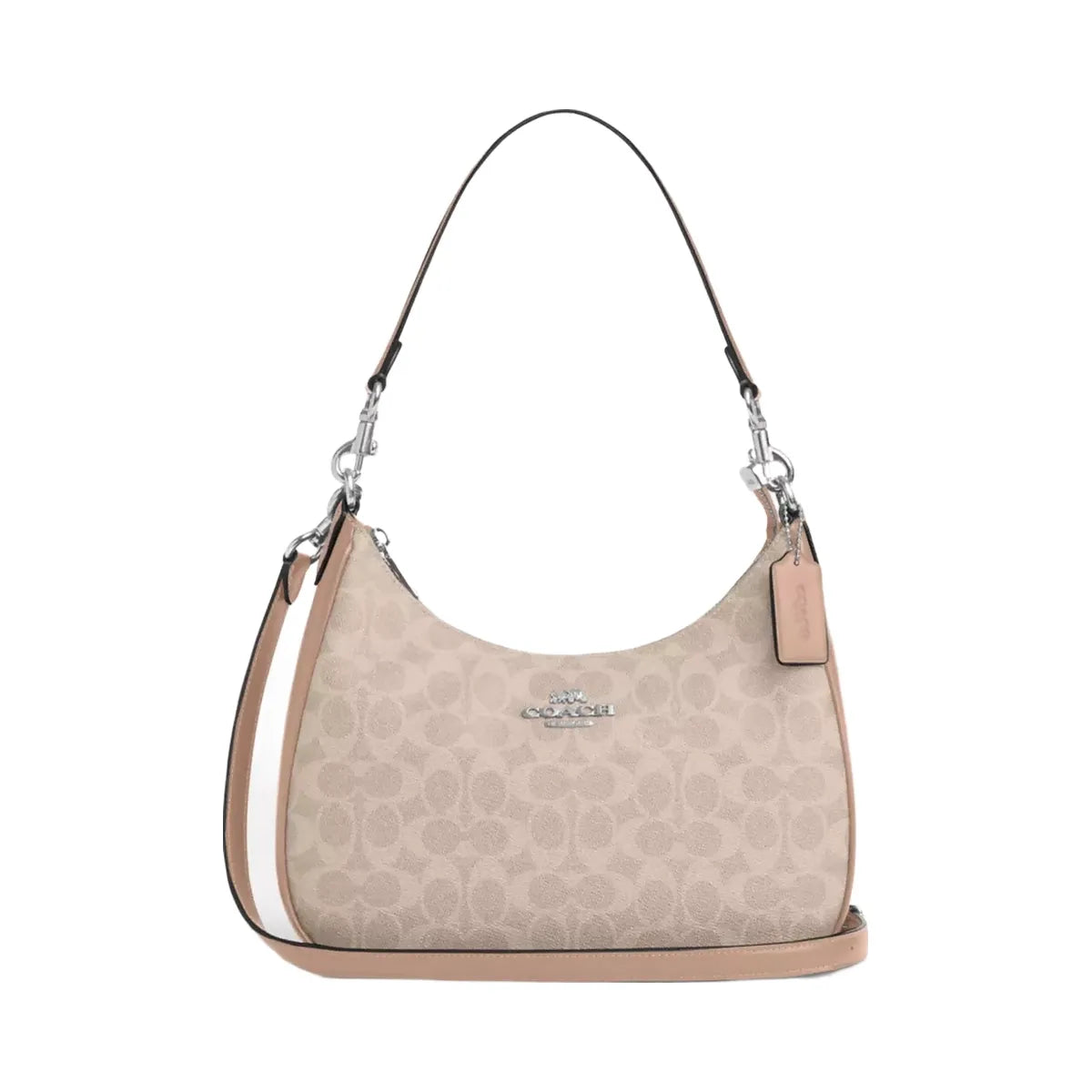 Coach Teri Hobo Bag In Signature Canvas in Silver Sand Taupe