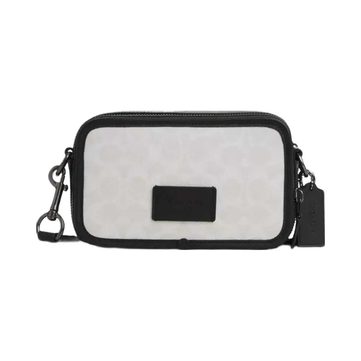 Coach Wyatt Crossbody Bag In Signature Canvas in Gunmetal Chalk Black