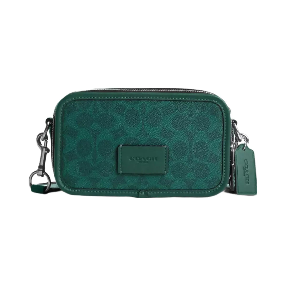 Coach Wyatt Crossbody Bag In Signature Canvas in Silver Sea Green