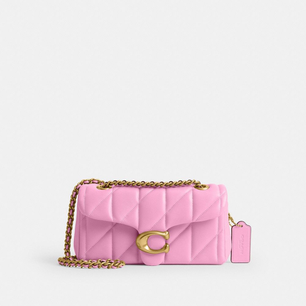 Coach Tabby Shoulder Bag 20 With Pillow Quilting Brass Flower Pink