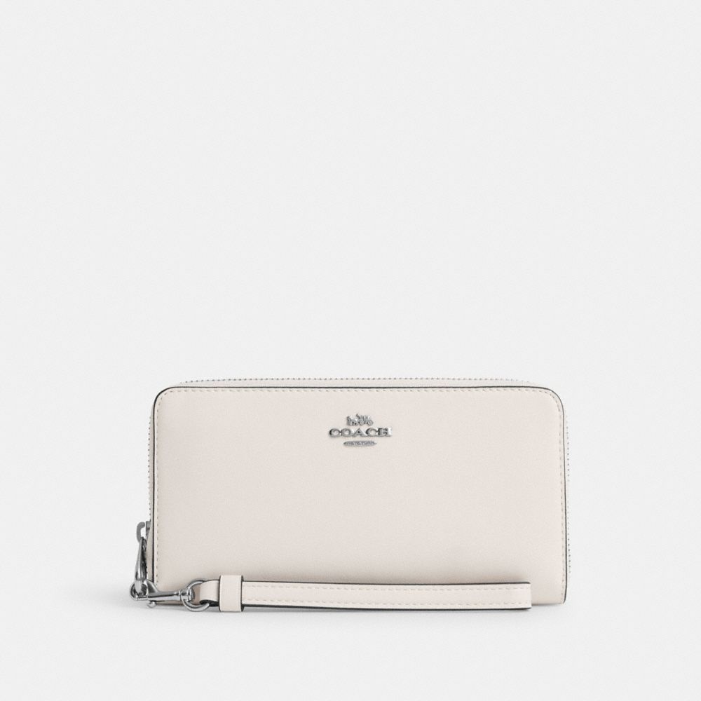 Coach Long Zip Around Wallet Silver Chalk