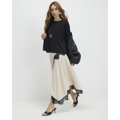 Cream Lace Hybrid T-Shirt Maxi Dress