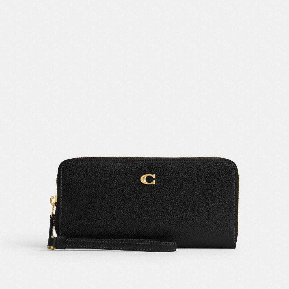 Coach Essential Continental Wallet Brass Black