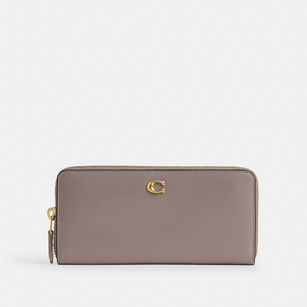 Coach Essential Slim Accordion Zip Wallet Brass Ash