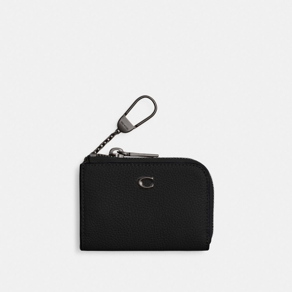 Coach L Zip Key Case Black